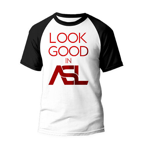 Look Good In ASL póló - fekete/piros