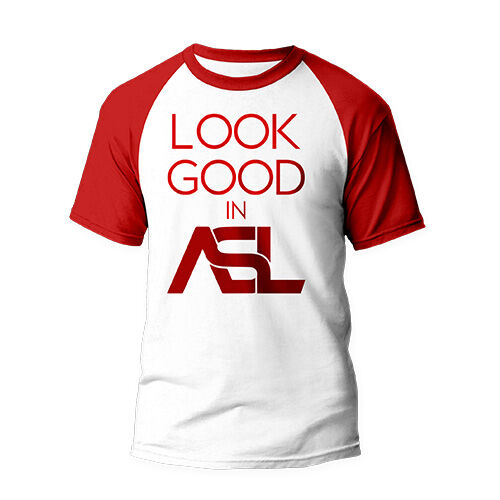 Look Good In ASL póló - fehér/piros